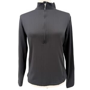 Magellan Outdoors black 1/4 zip Pullover Top women's SMALL cold weather shirt